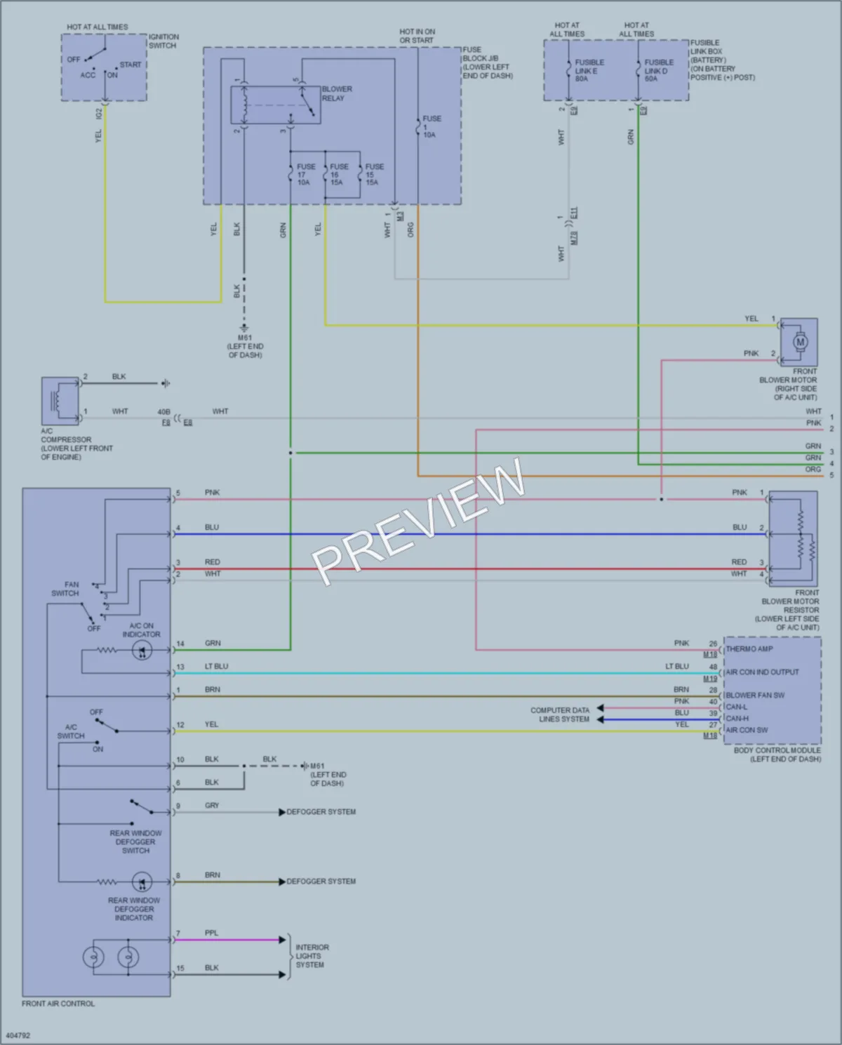 2014 Nissan NV200 Air Conditioning wiring diagram preview