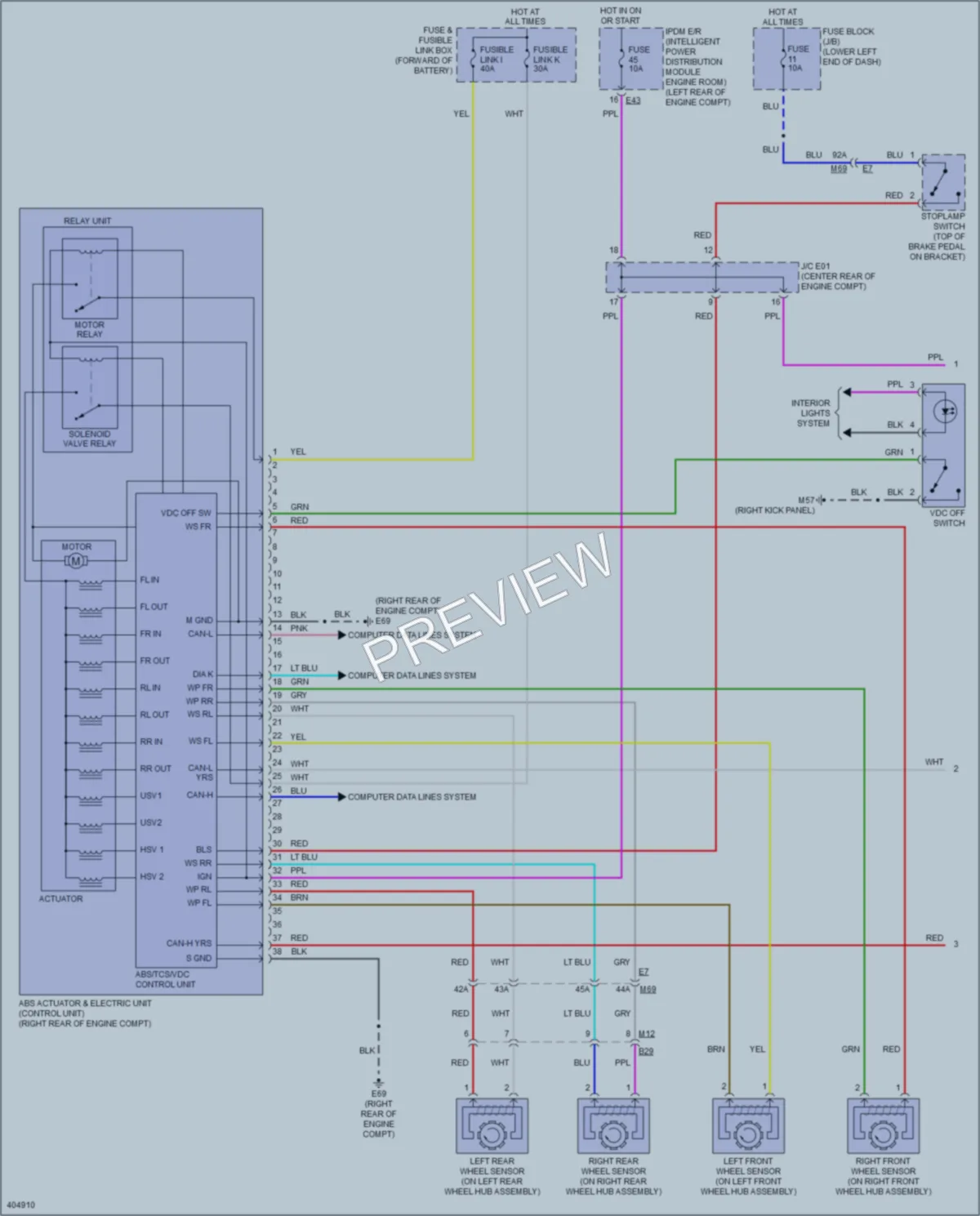 2014 Nissan NV200 Anti Lock Brakes wiring diagram preview