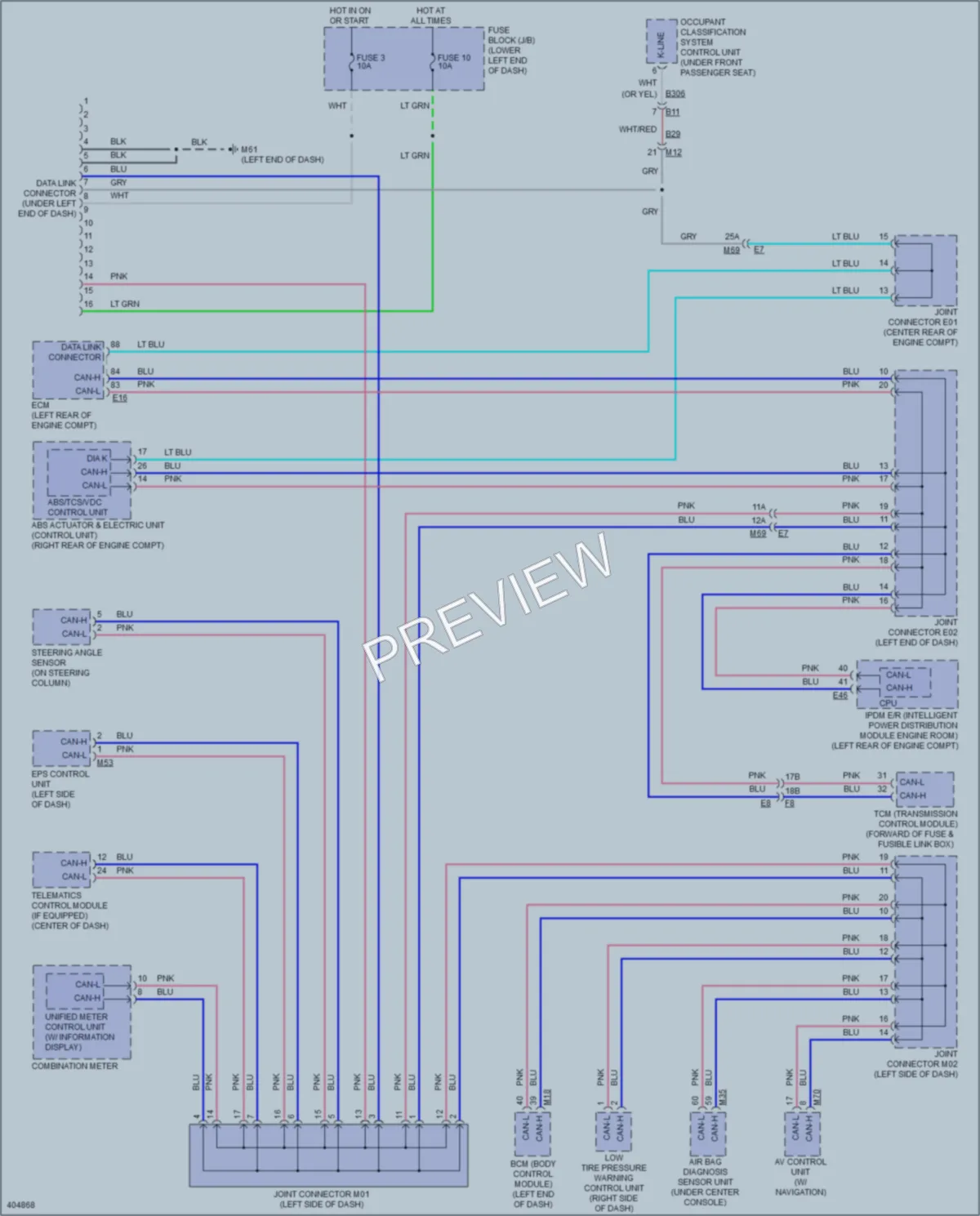 2014 Nissan NV200 Computer Data Lines wiring diagram preview
