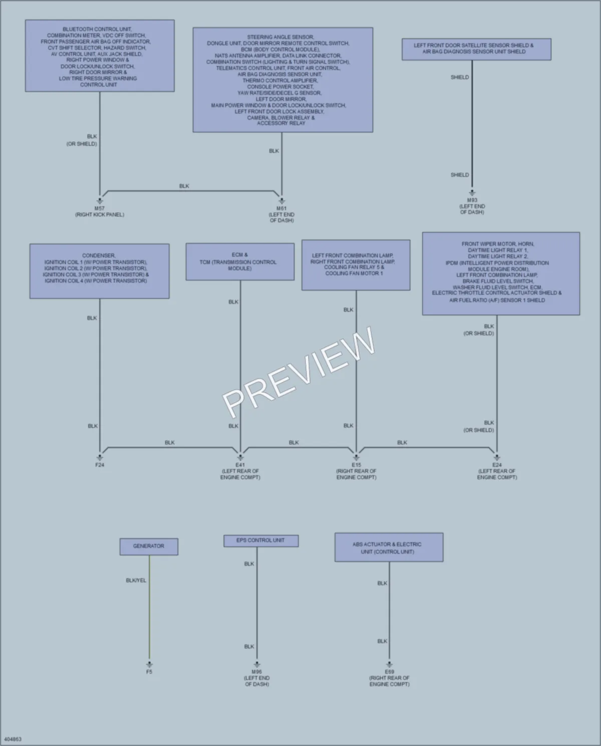 2014 Nissan NV200 Ground Distribution wiring diagram preview