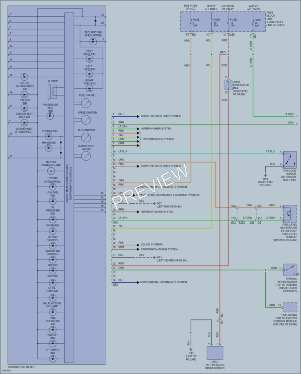 2014 Nissan NV3500HD Instrument Cluster wiring diagram preview