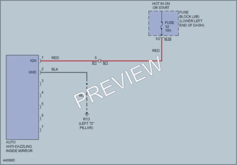 2014 Nissan NV3500HD Power Mirrors wiring diagram preview