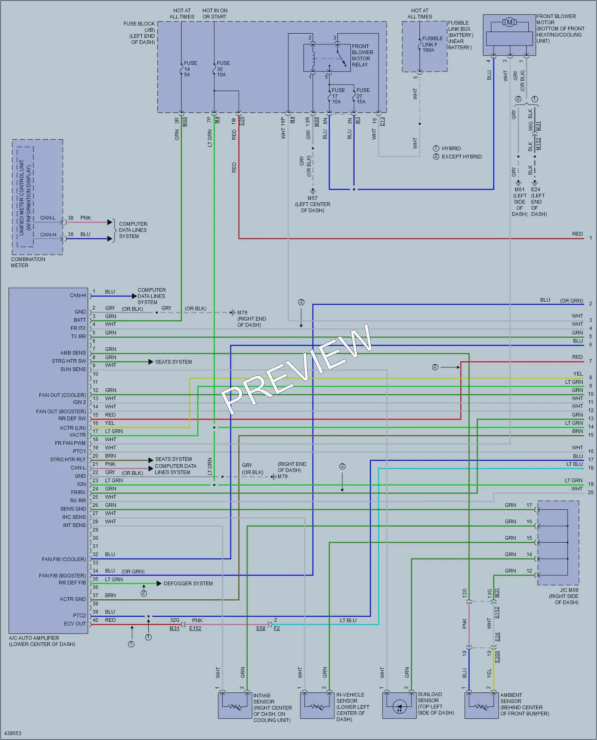 2014 Nissan Pathfinder Air Conditioning wiring diagram preview
