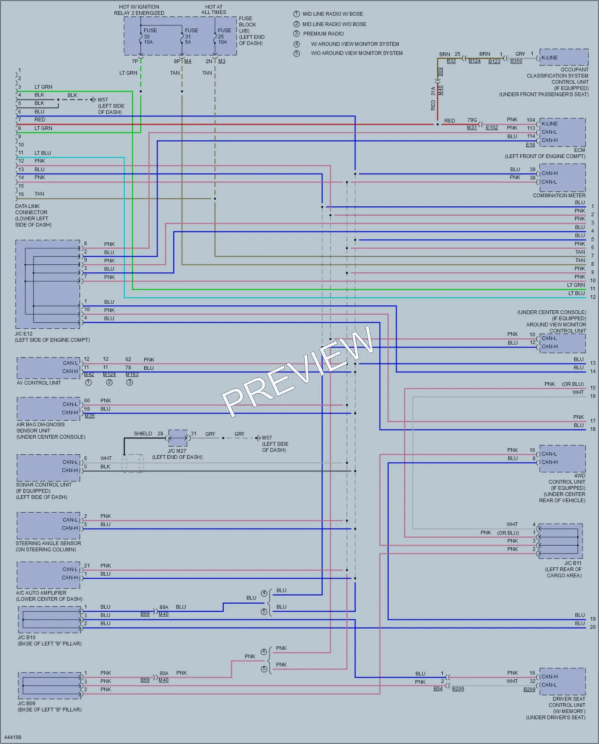 2014 Nissan Pathfinder Computer Data Lines wiring diagram preview