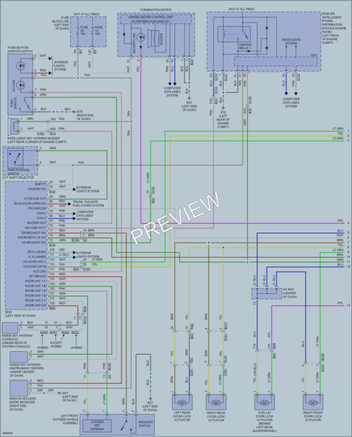 2014 Nissan Pathfinder Power Door Locks wiring diagram preview