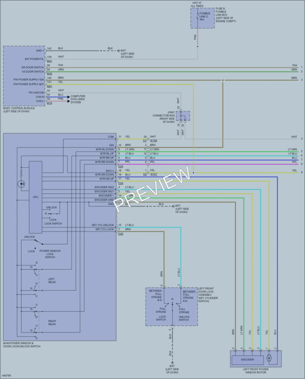 2014 Nissan Pathfinder Power Windows wiring diagram preview