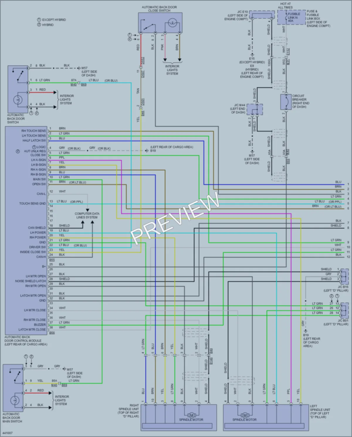 2014 Nissan Pathfinder Trunk Tailgate Fuel Door wiring diagram preview