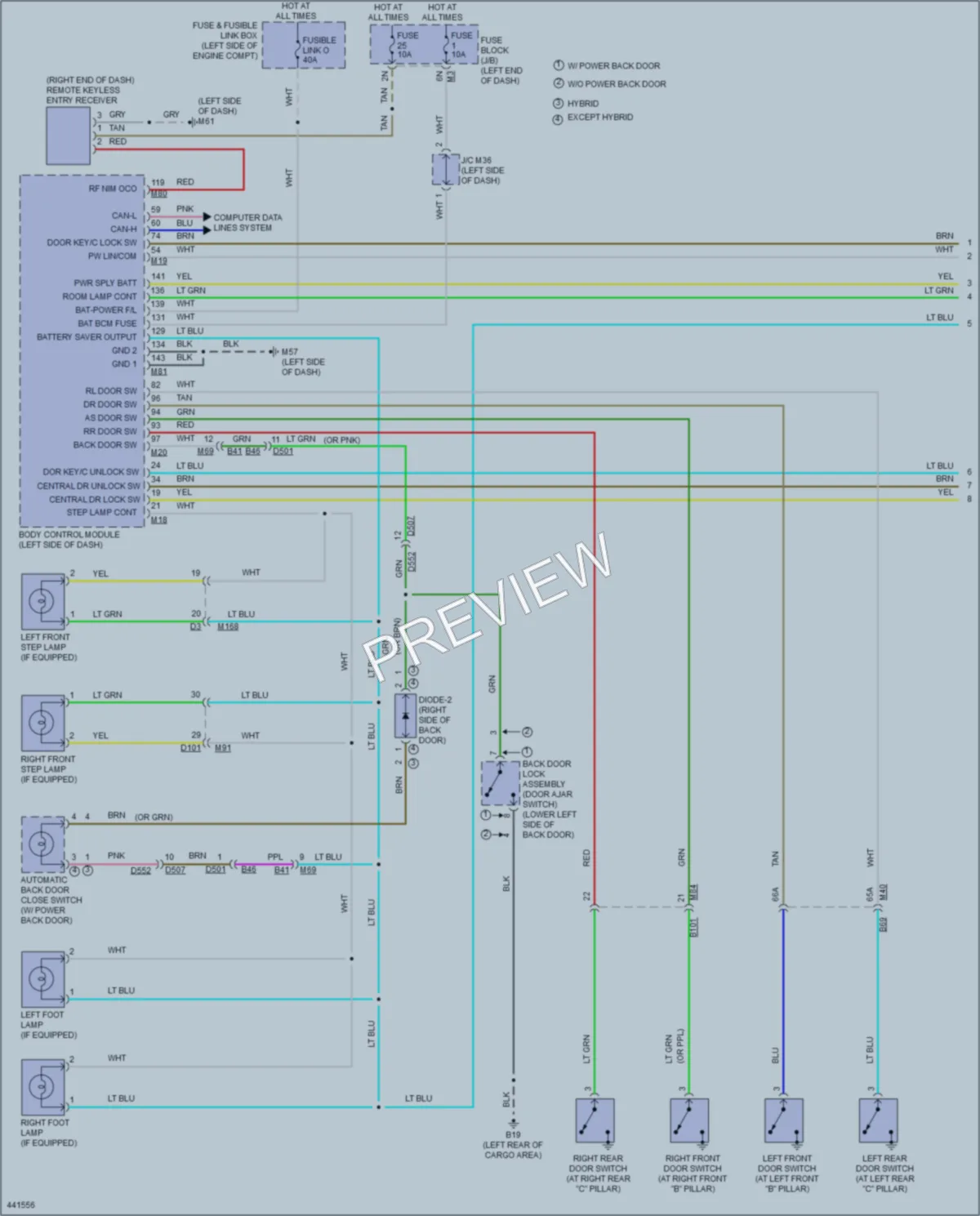 2014 Nissan PathfinderHybrid Interior Lights wiring diagram preview
