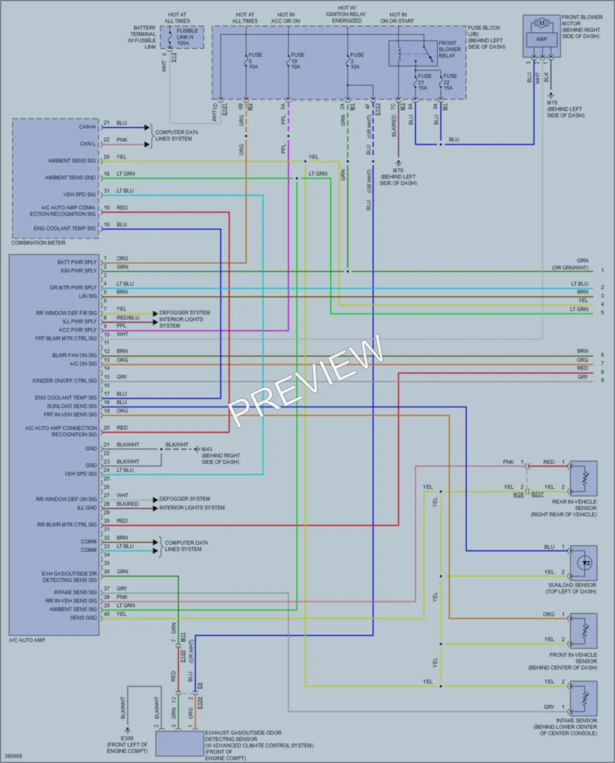 2014 Nissan Quest Air Conditioning wiring diagram preview