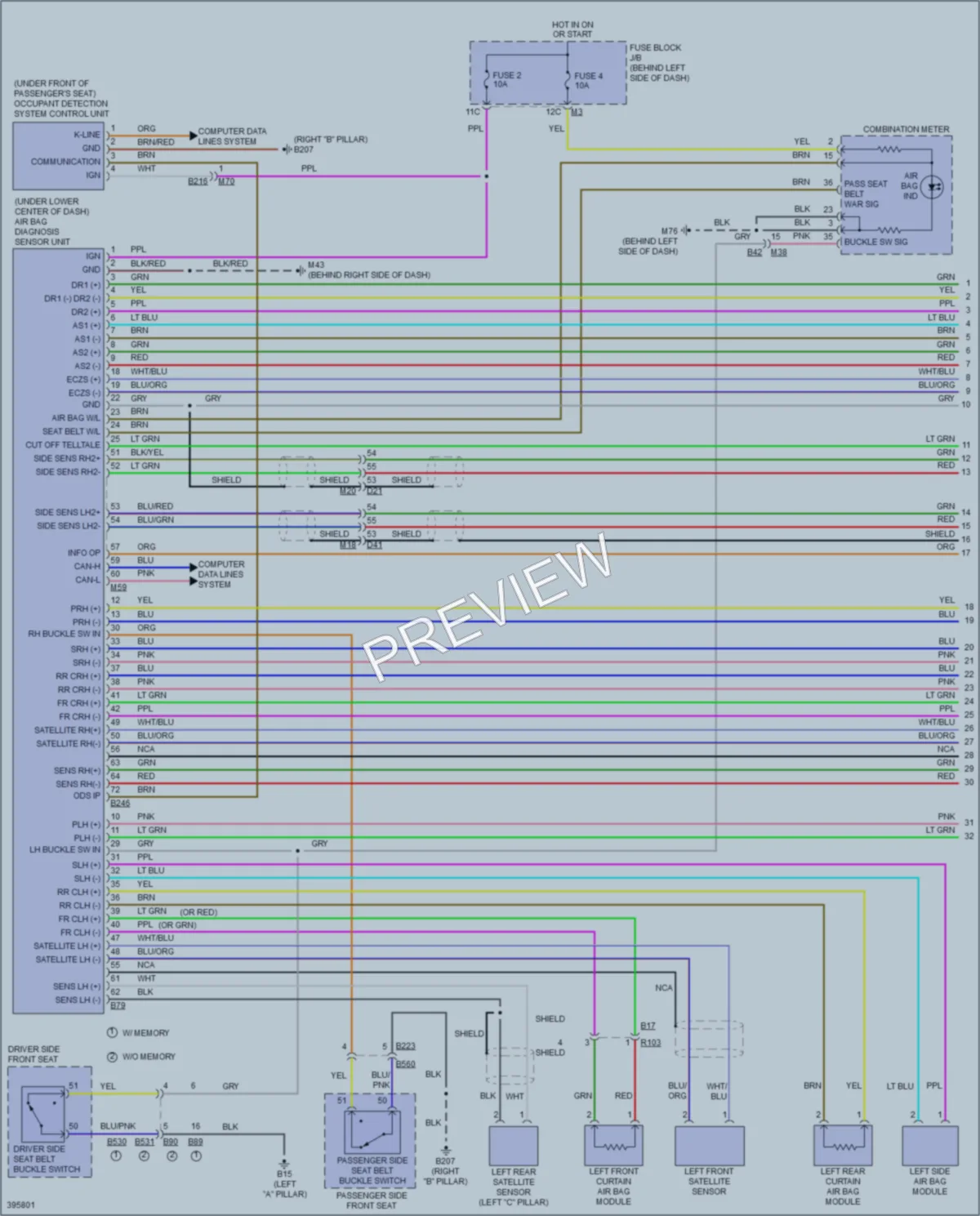 2014 Nissan Quest Supplemental Restraints wiring diagram preview
