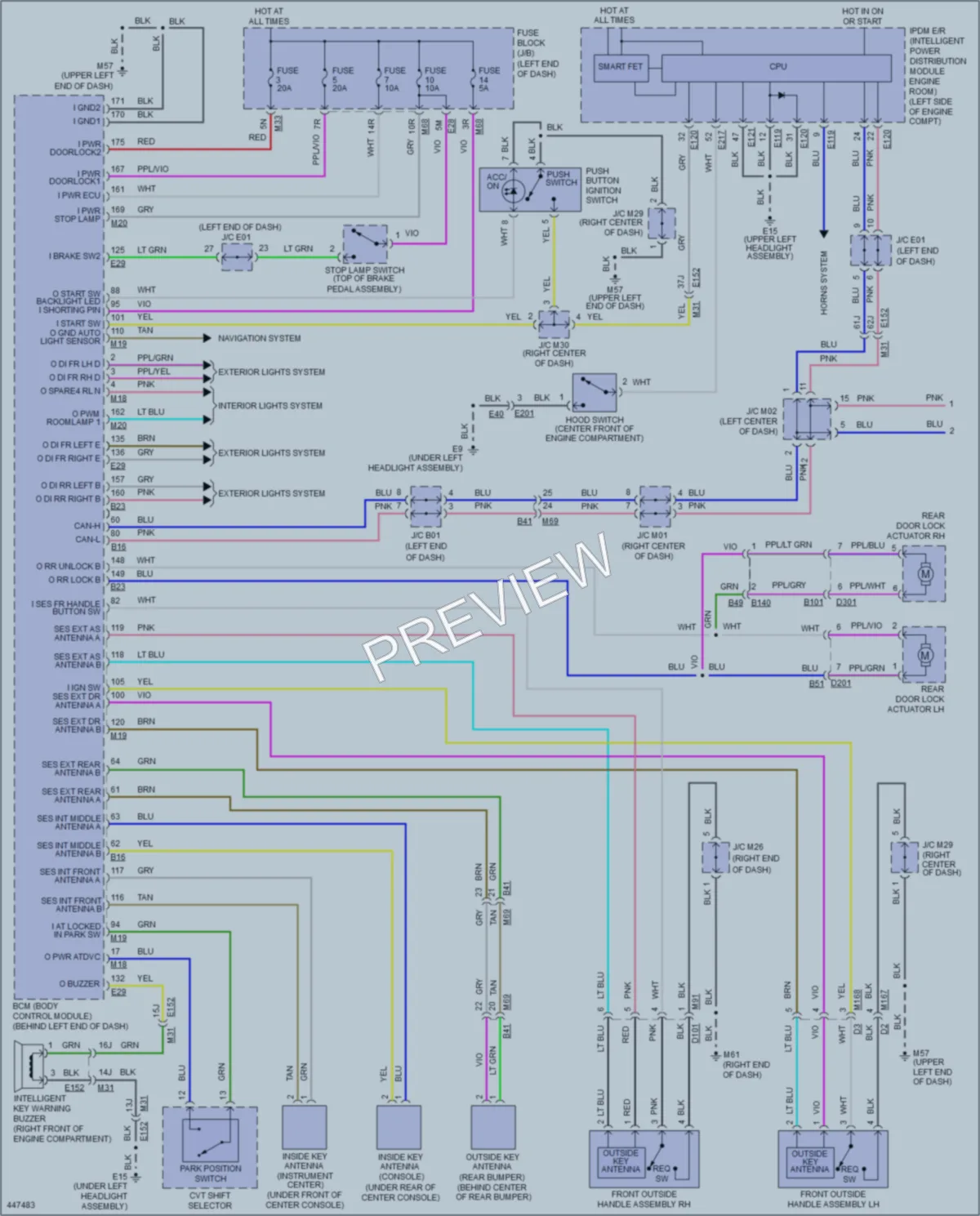 2014 Nissan Rogue Power Door Locks wiring diagram preview
