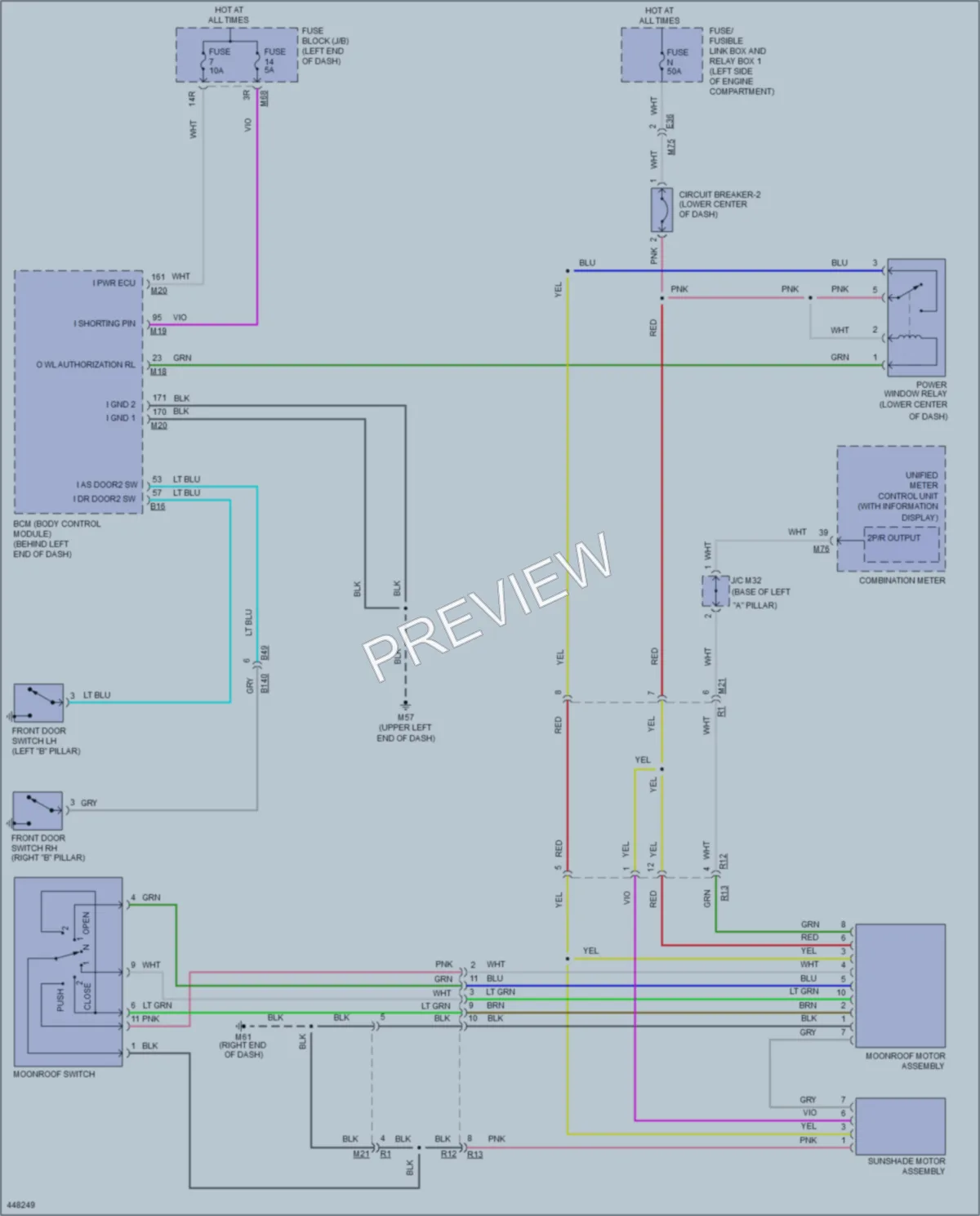 2014 Nissan Rogue Power Top Sunroof wiring diagram preview