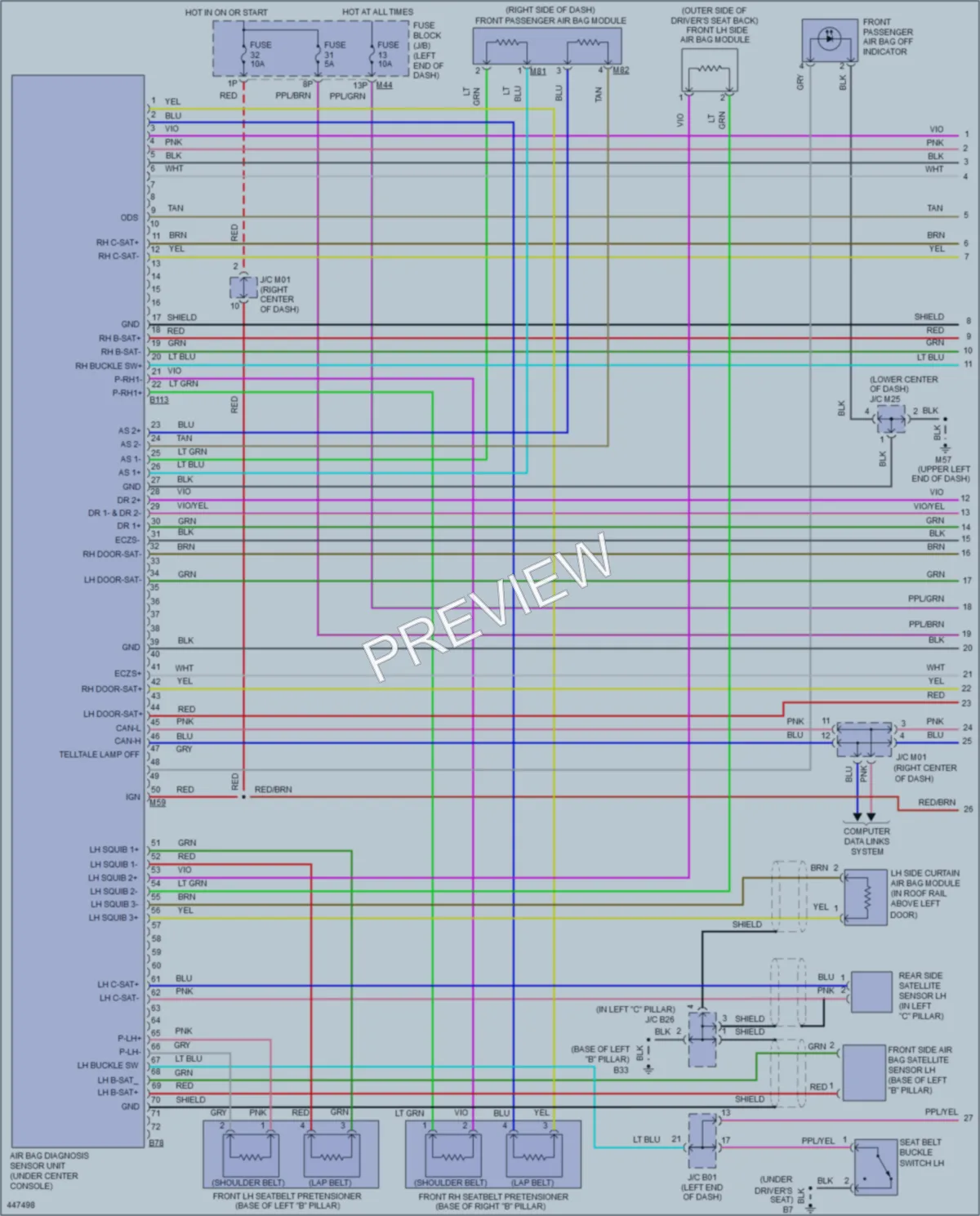 2014 Nissan Rogue Supplemental Restraints wiring diagram preview