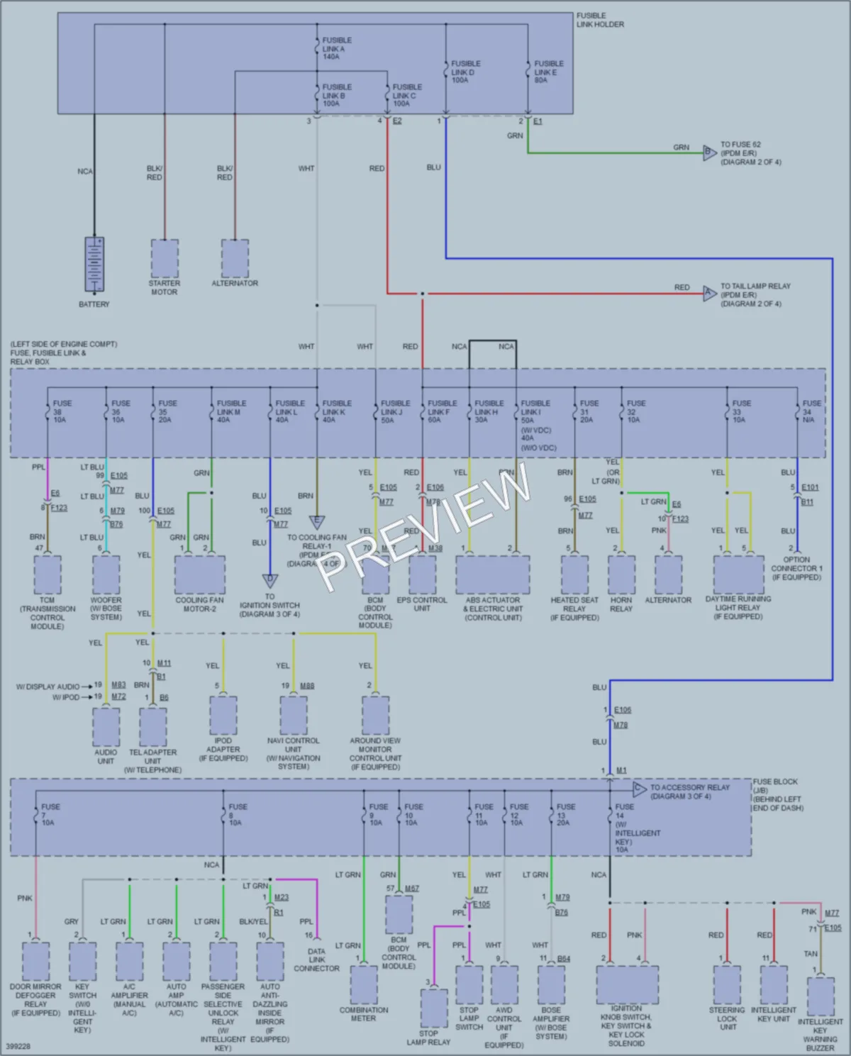2014 Nissan RogueSelect Power Distribution wiring diagram preview