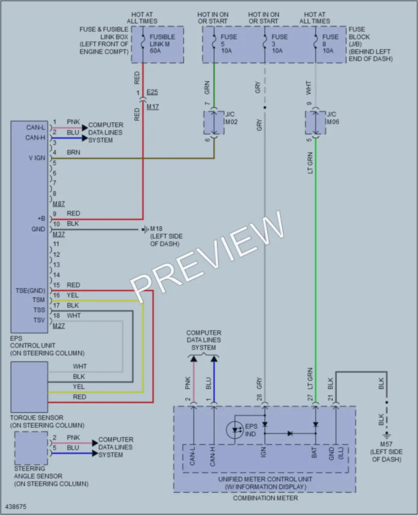 2014 Nissan Sentra Electronic Power Steering wiring diagram preview