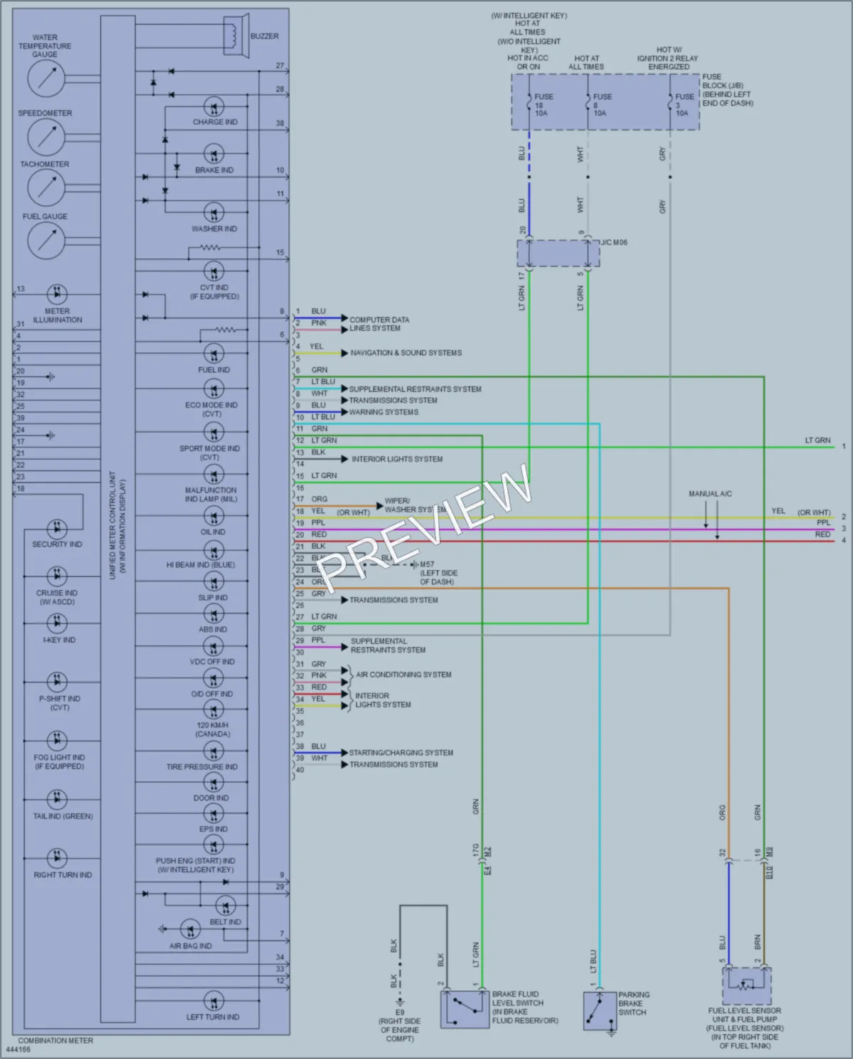 2014 Nissan Sentra Instrument Cluster wiring diagram preview