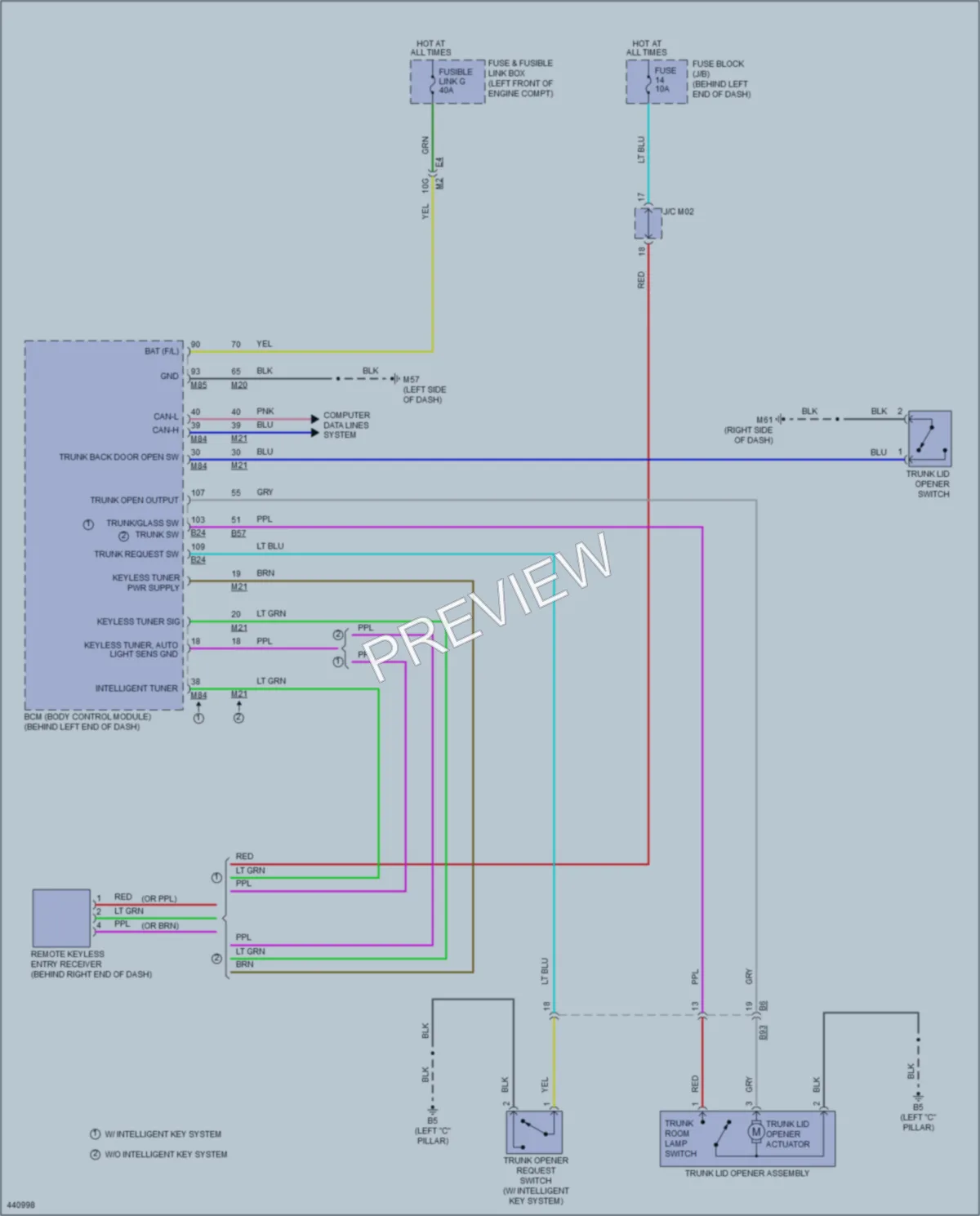 2014 Nissan Sentra Trunk Tailgate Fuel Door wiring diagram preview