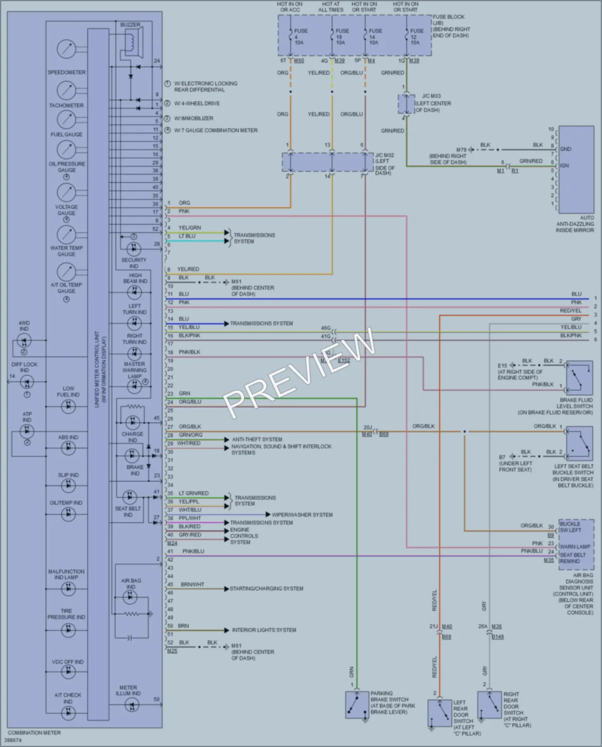 2014 Nissan Titan Instrument Cluster wiring diagram preview