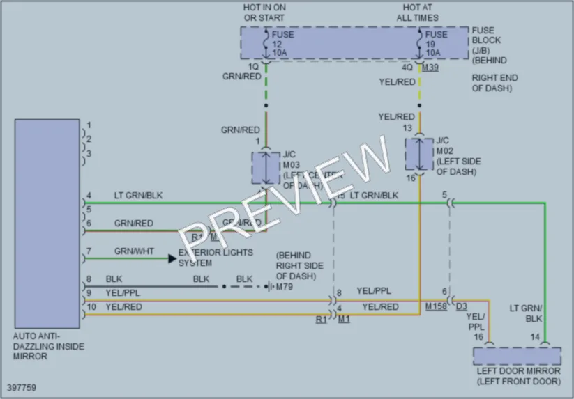 2014 Nissan Titan Power Mirrors wiring diagram preview