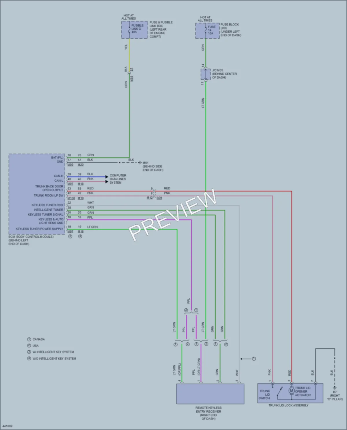 2014 Nissan Versa Trunk Tailgate Fuel Door wiring diagram preview
