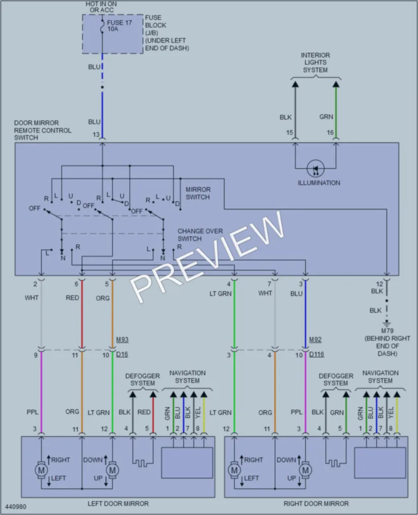 2014 Nissan VersaNote Power Mirrors wiring diagram preview