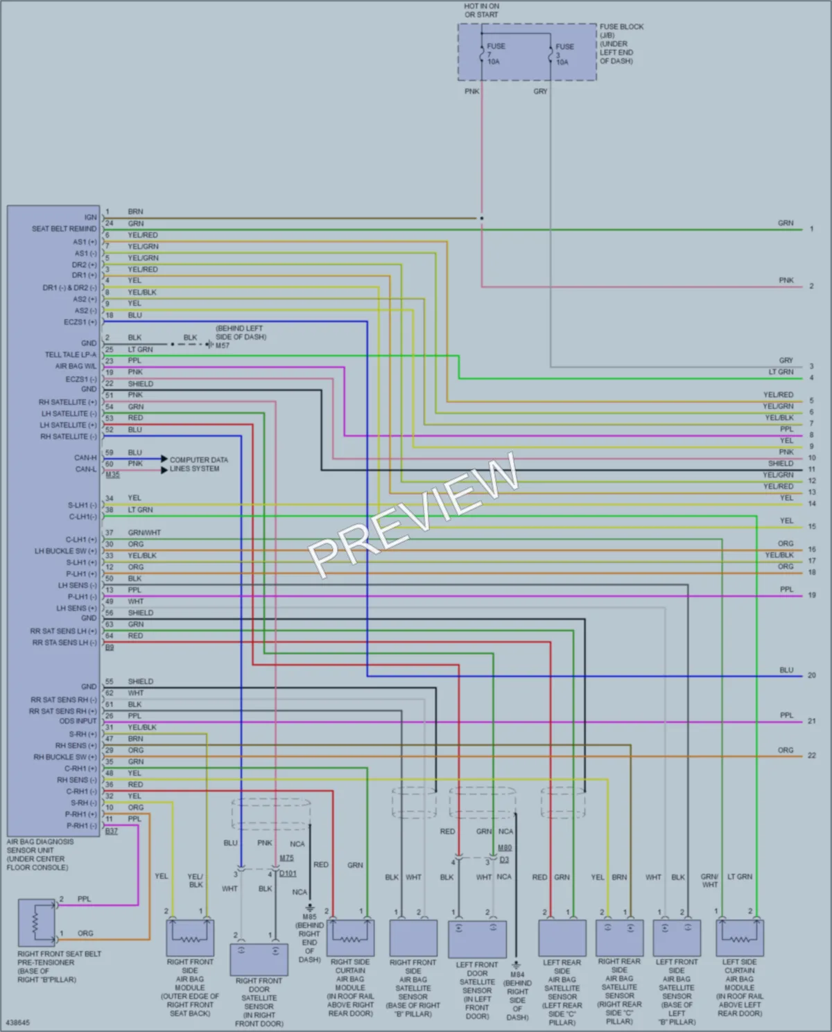 2014 Nissan VersaNote Supplemental Restraints wiring diagram preview