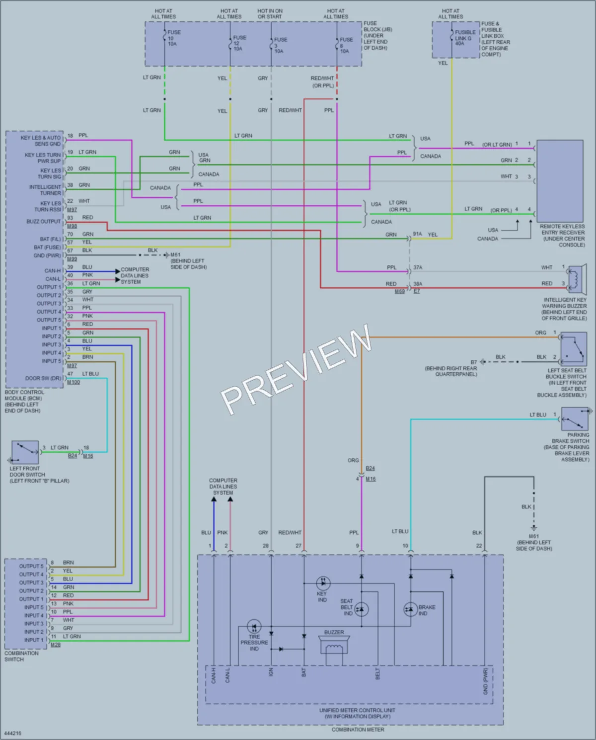 2014 Nissan VersaNote Warning Systems wiring diagram preview
