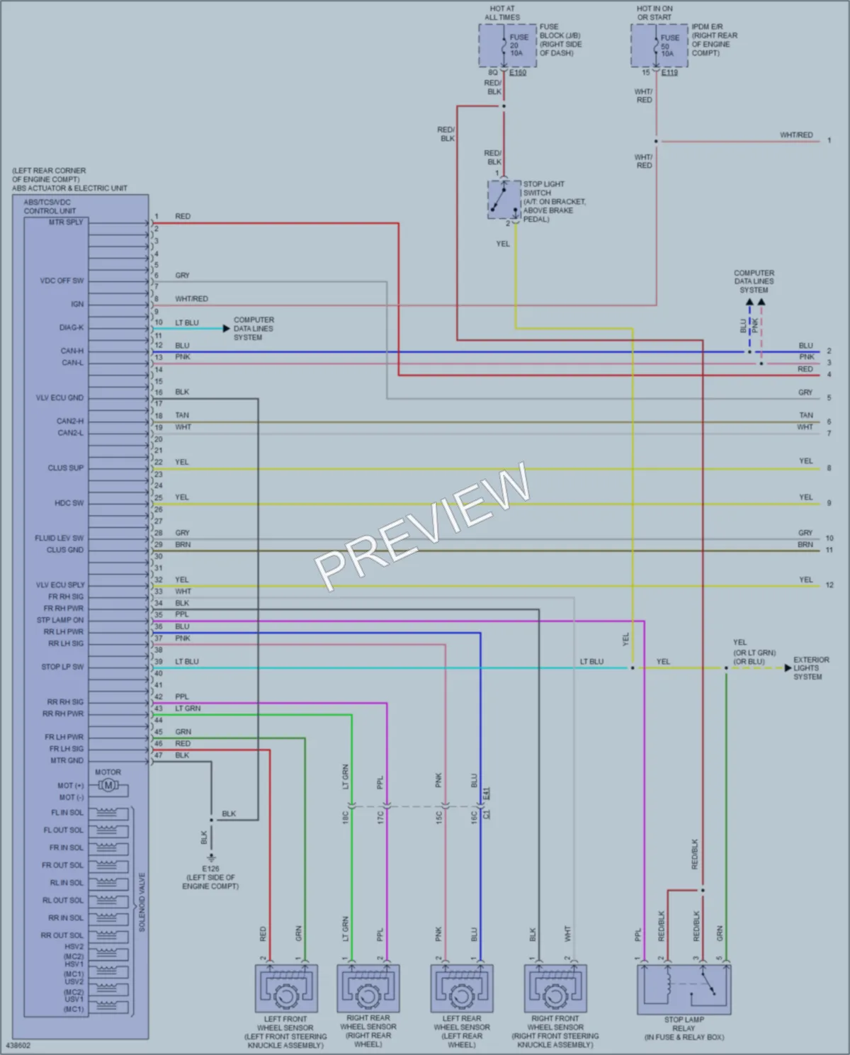 2014 Nissan Xterra Anti Lock Brakes wiring diagram preview