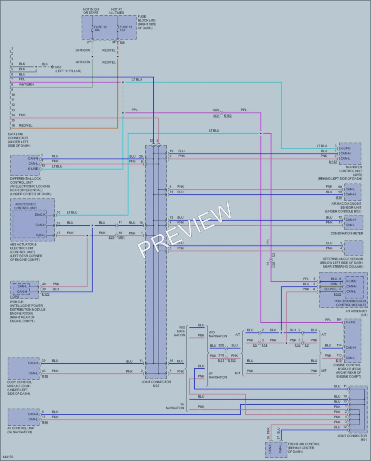 2014 Nissan Xterra Computer Data Lines wiring diagram preview