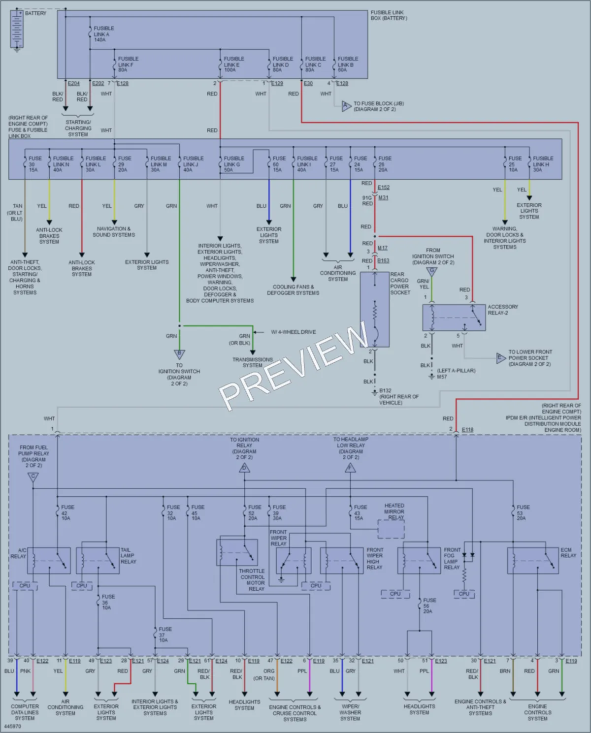 2014 Nissan Xterra Power Distribution wiring diagram preview