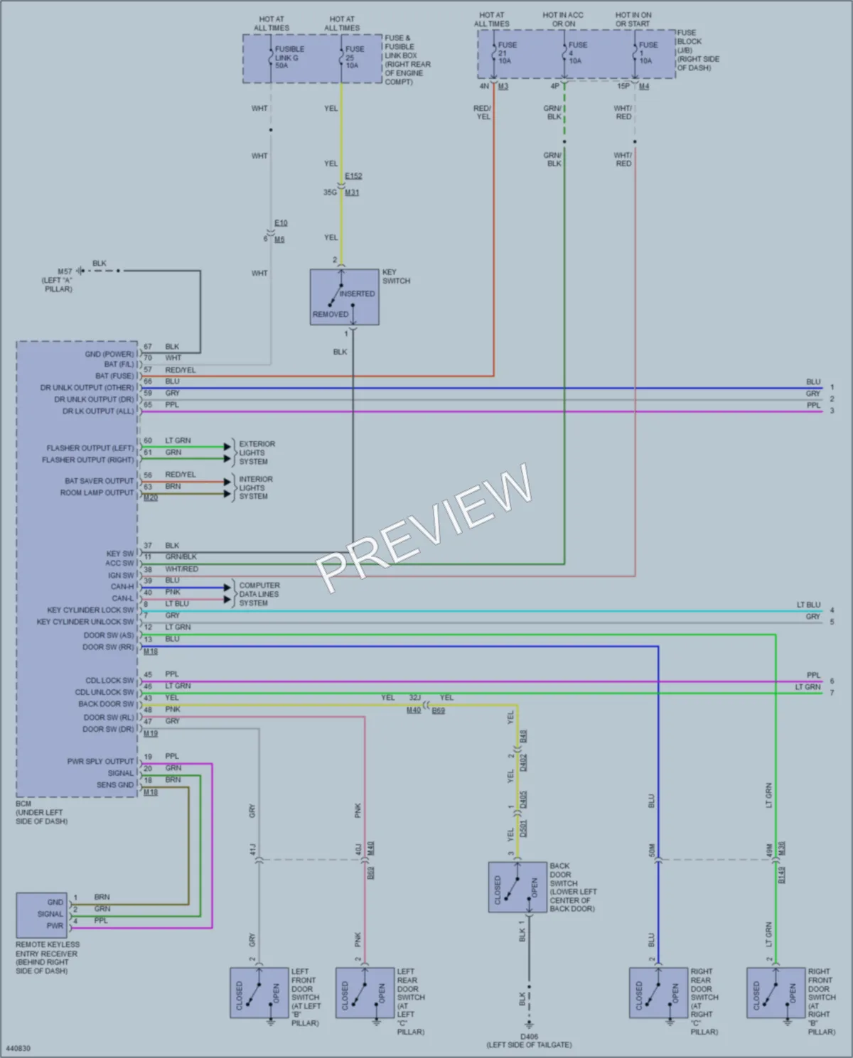 2014 Nissan Xterra Power Door Locks wiring diagram preview