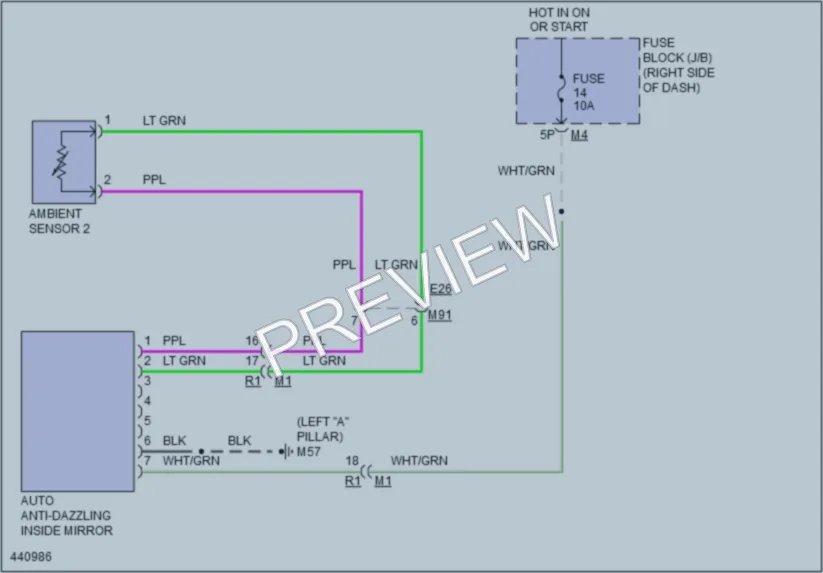 2014 Nissan Xterra Power Mirrors wiring diagram preview
