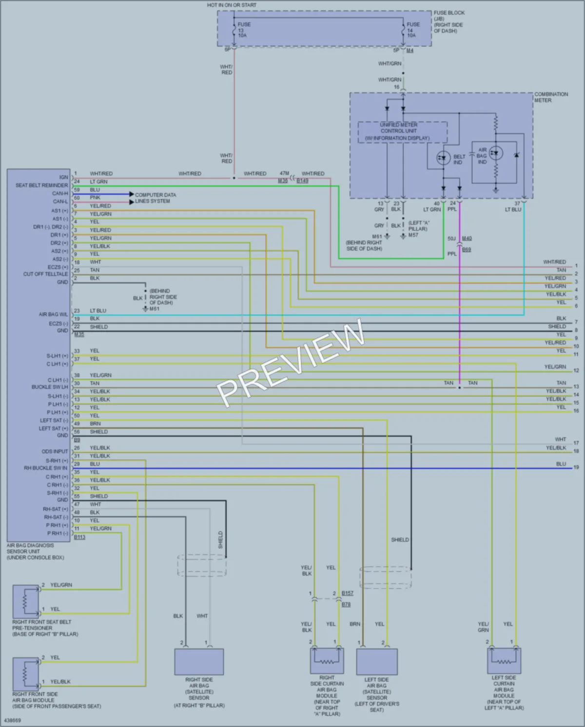 2014 Nissan Xterra Supplemental Restraints wiring diagram preview
