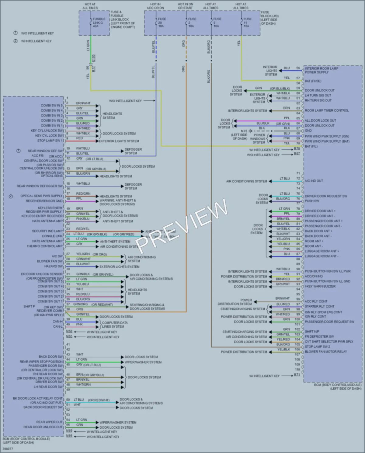 2014 Nissan cube Body Control Modules wiring diagram preview