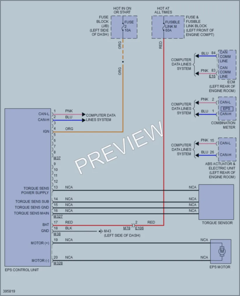 2014 Nissan cube Electronic Power Steering wiring diagram preview