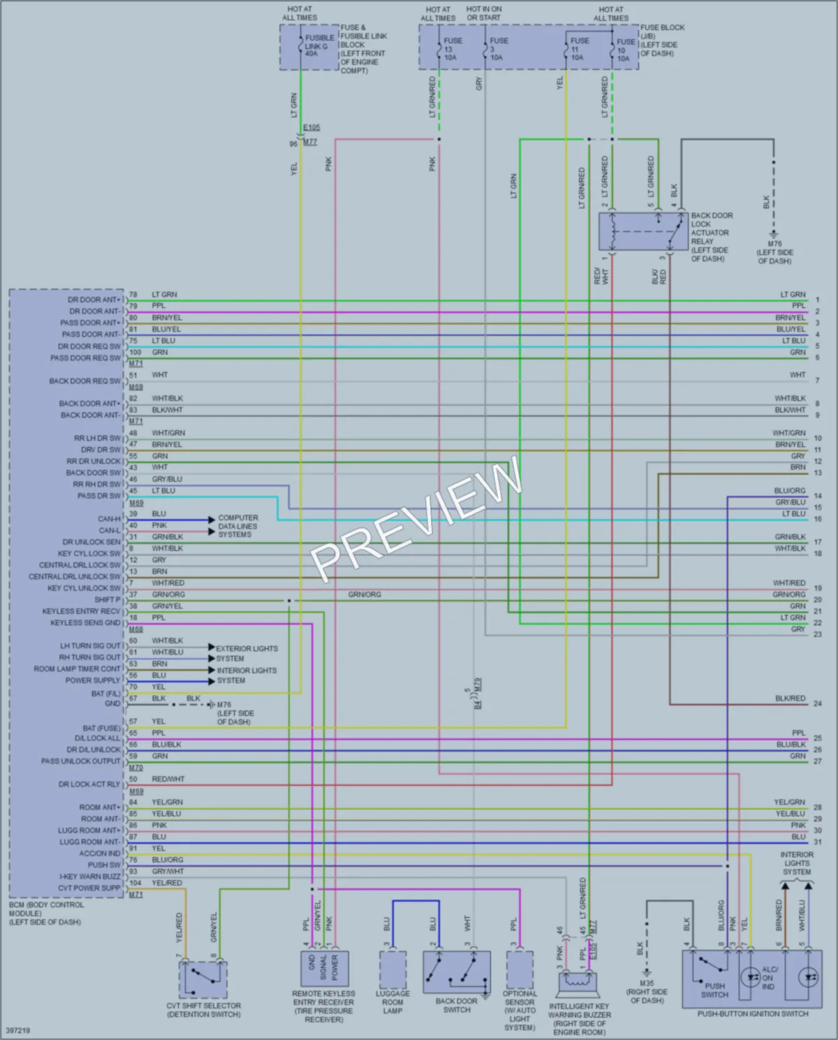 2014 Nissan cube Power Door Locks wiring diagram preview
