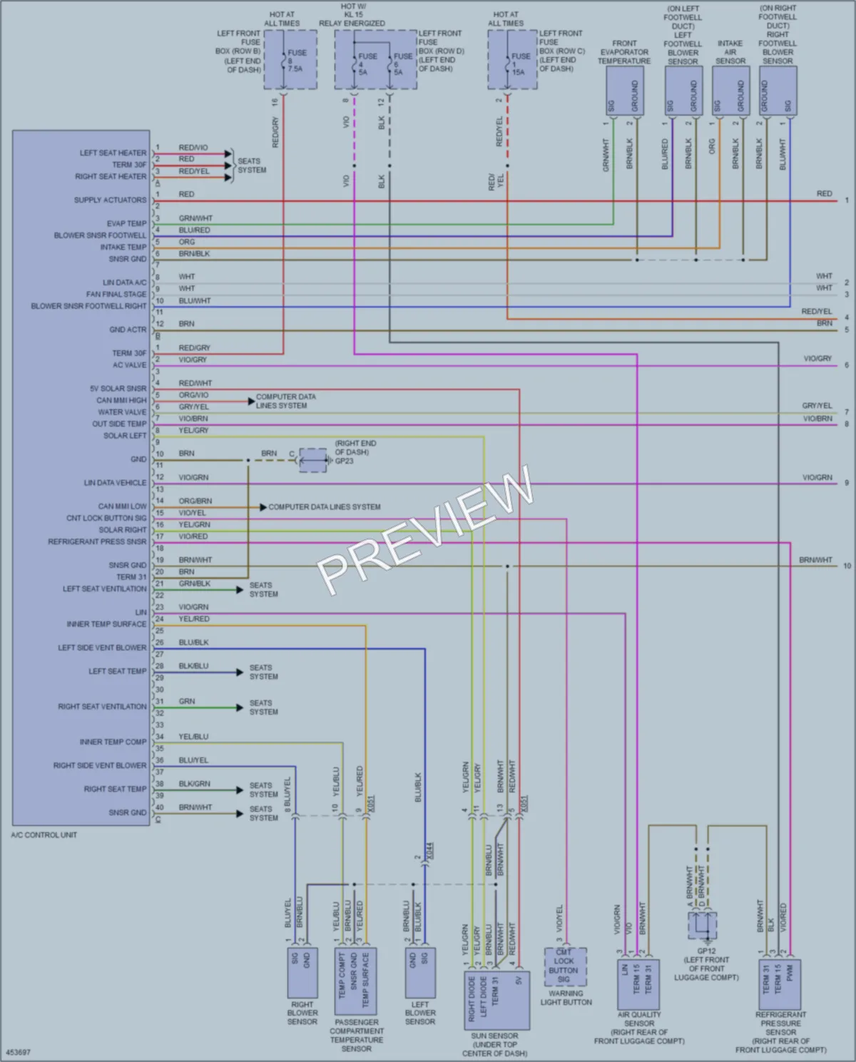 2014 Porsche 911 Air Conditioning wiring diagram preview
