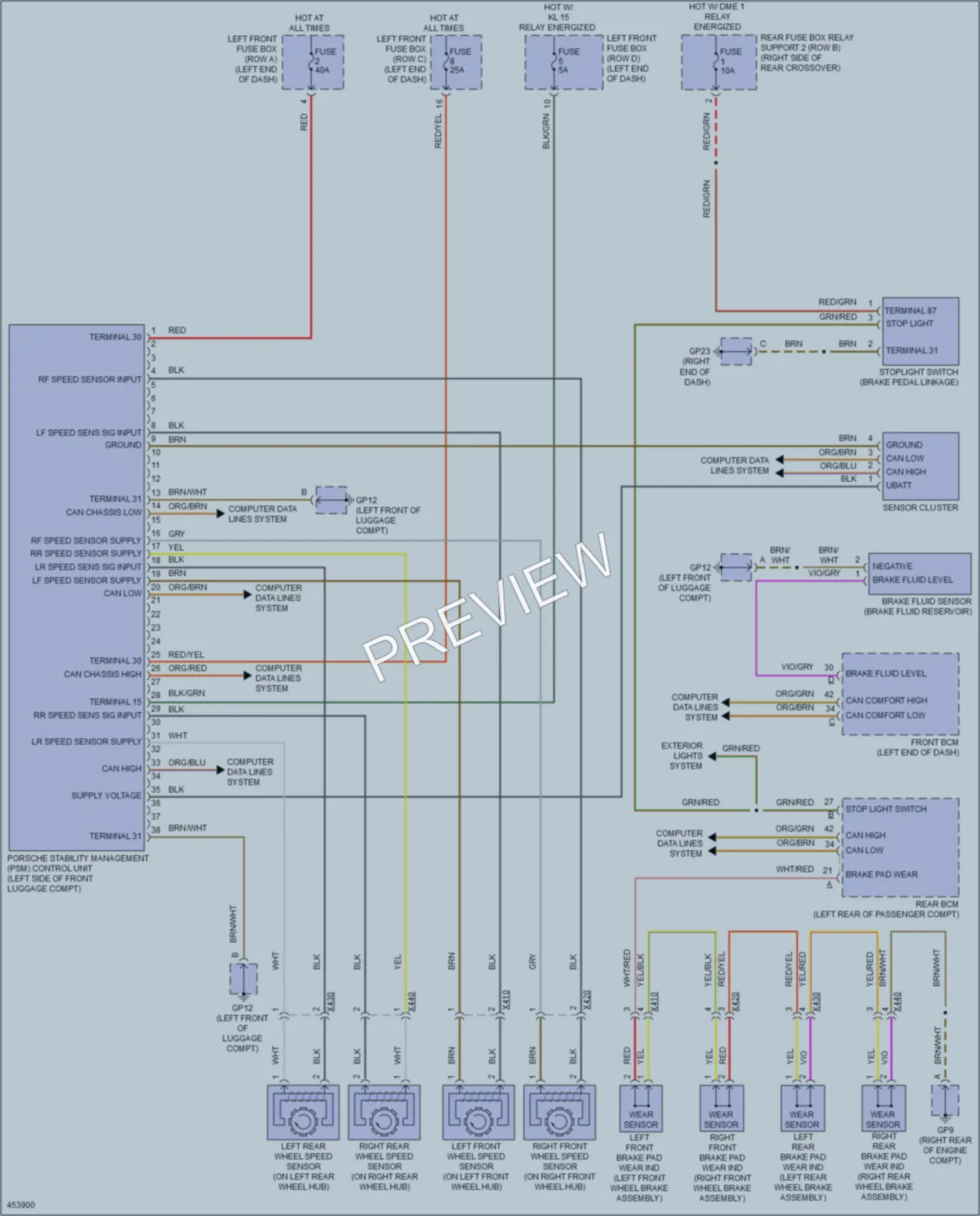 2014 Porsche 911 Anti Lock Brakes wiring diagram preview