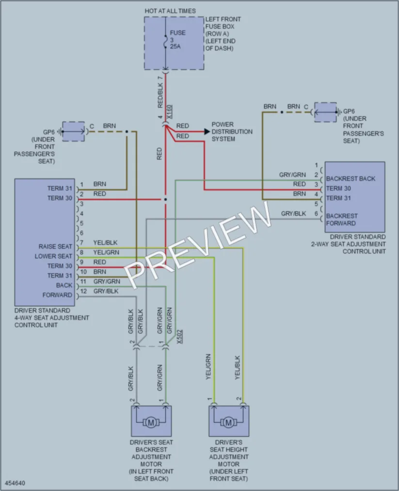 2014 Porsche 911 Power Seats wiring diagram preview