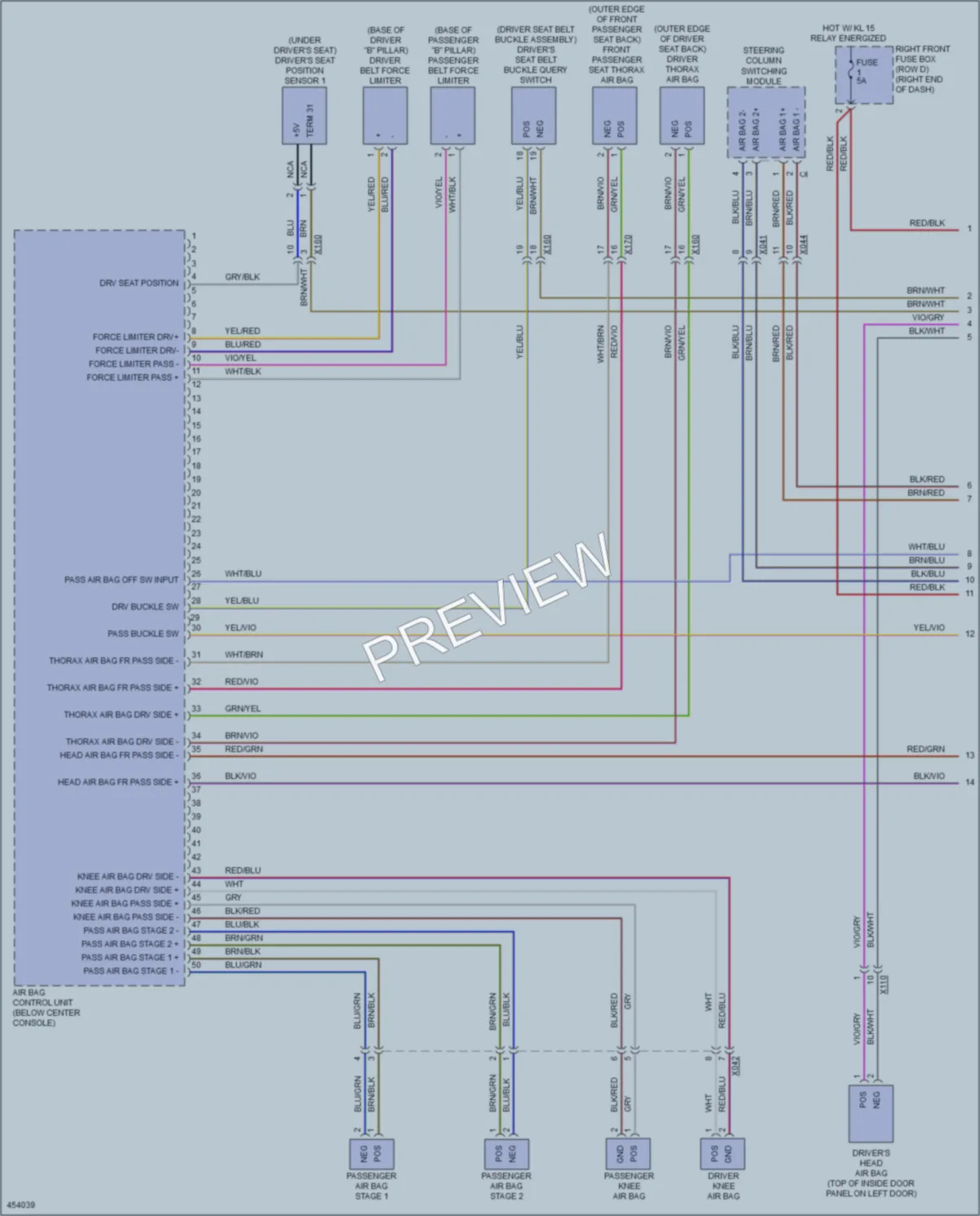 2014 Porsche 911 Supplemental Restraints wiring diagram preview