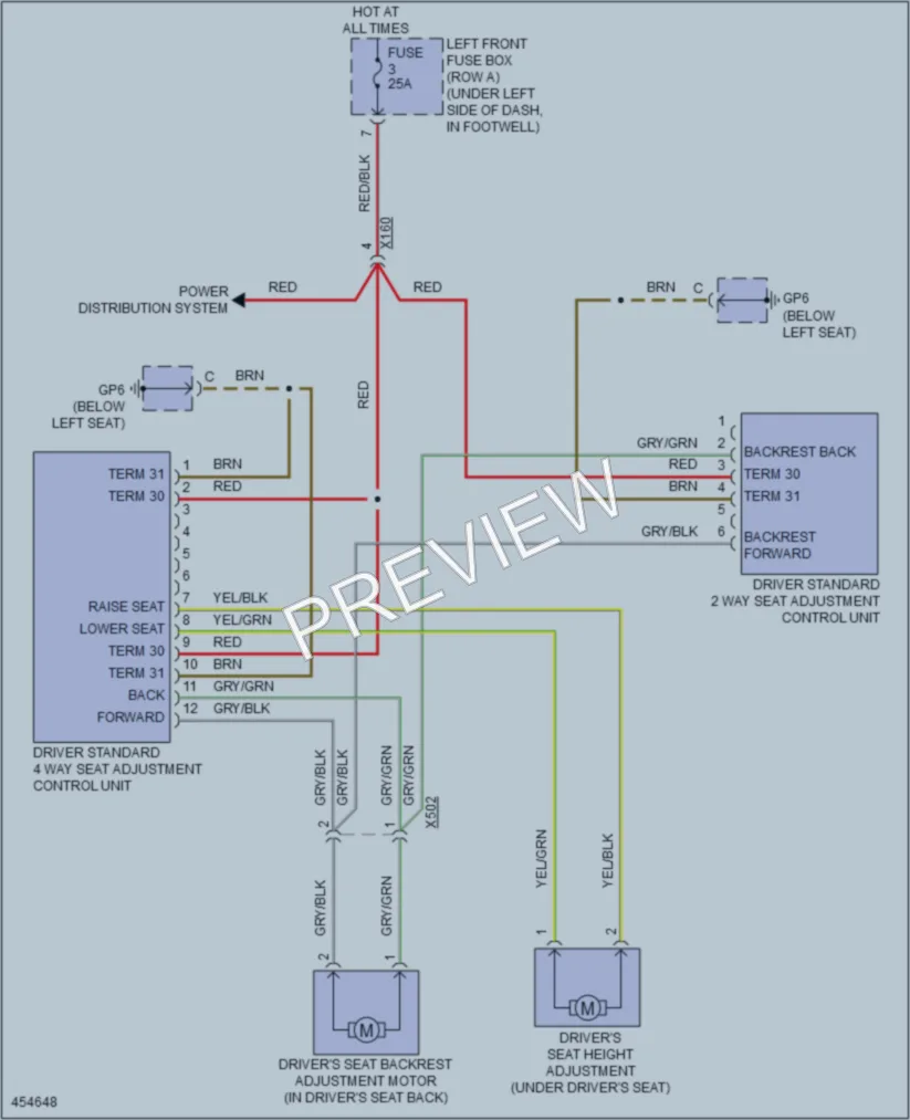 2014 Porsche Boxster Power Seats wiring diagram preview