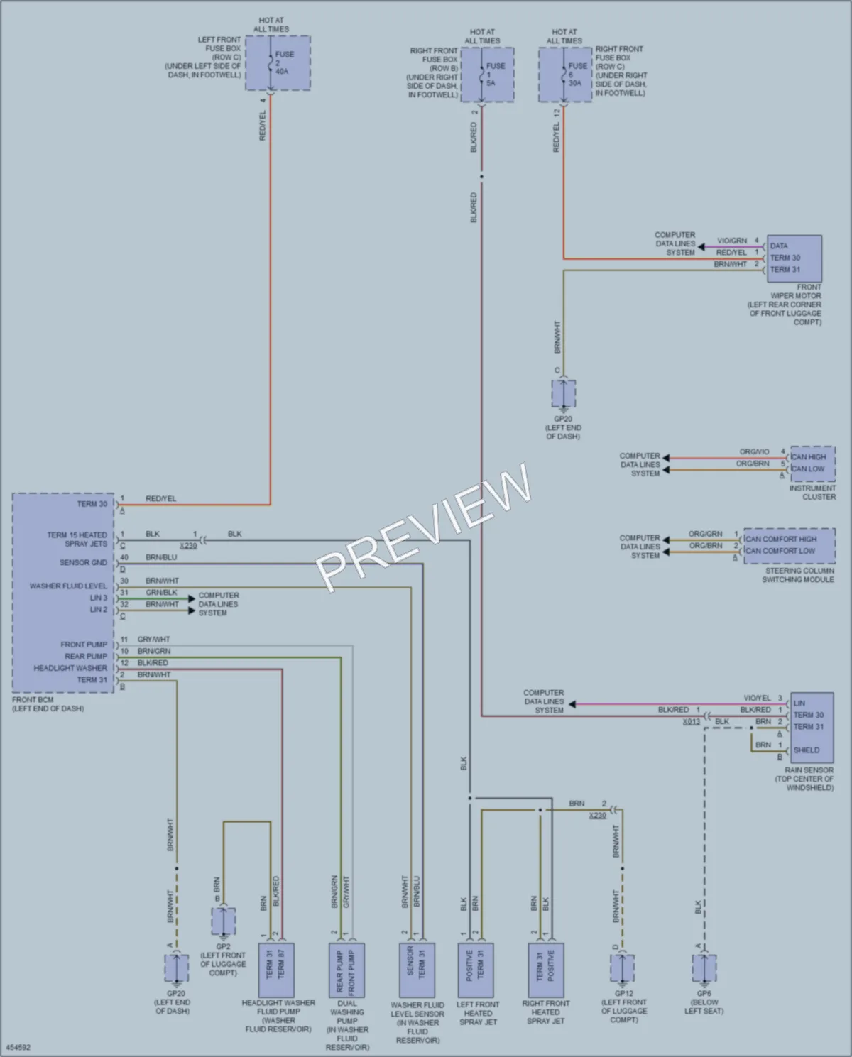 2014 Porsche Boxster Wiper Washer wiring diagram preview