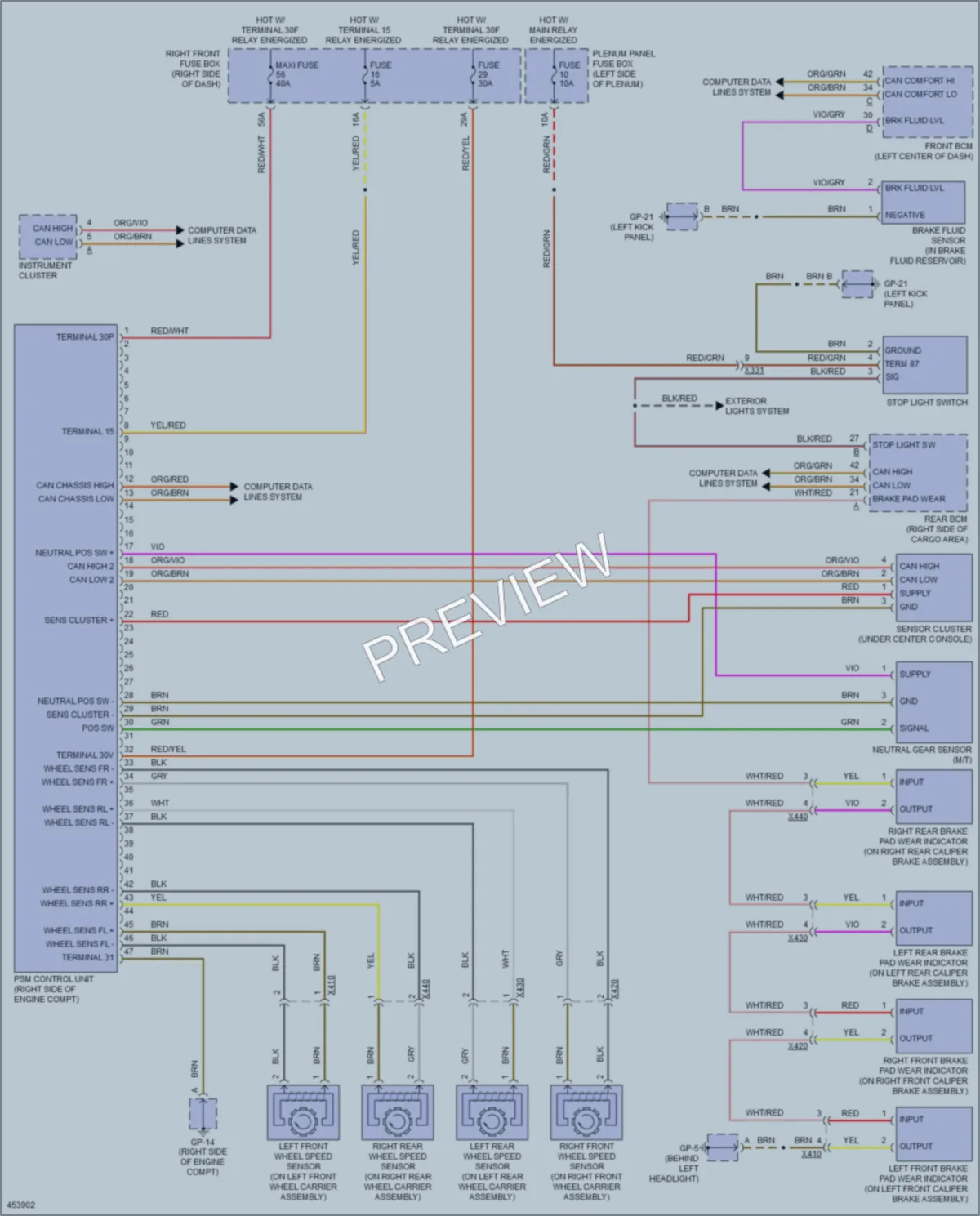 2014 Porsche Cayenne Anti Lock Brakes wiring diagram preview