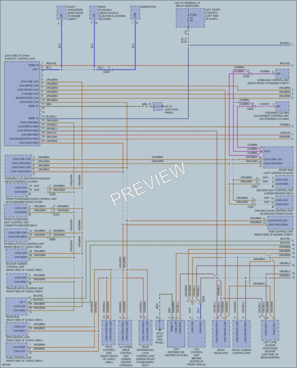 2014 Porsche Cayenne Computer Data Lines wiring diagram preview