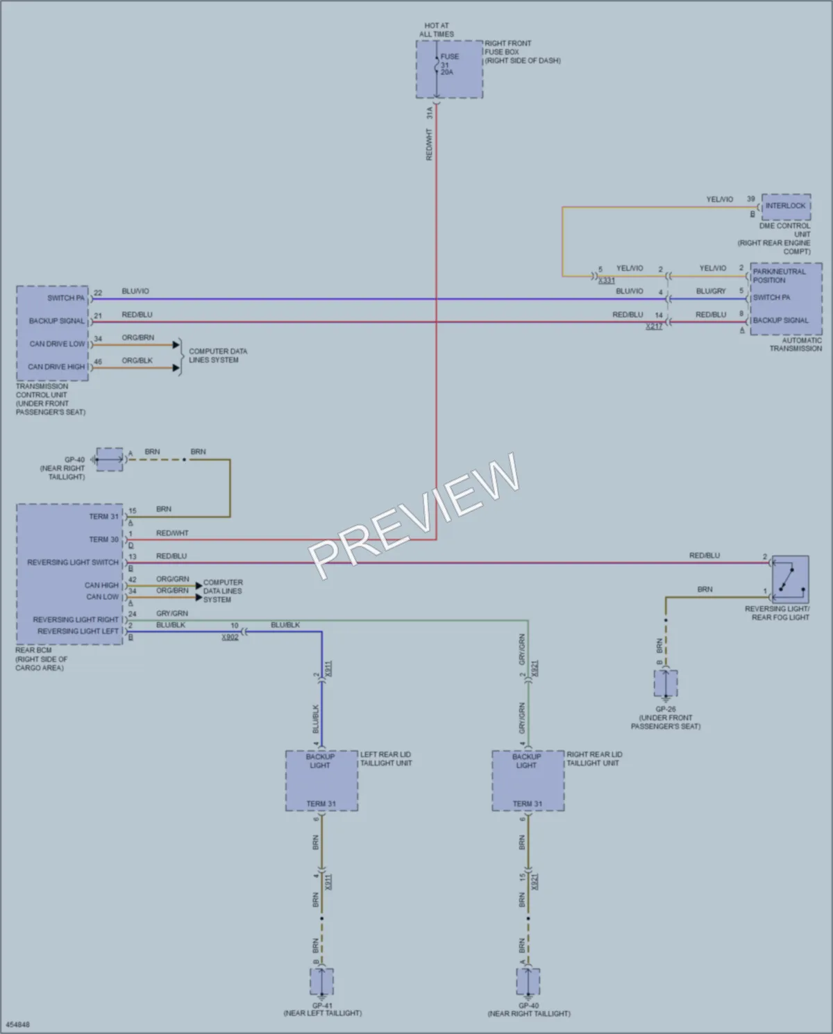 2014 Porsche Cayenne Exterior Lights wiring diagram preview