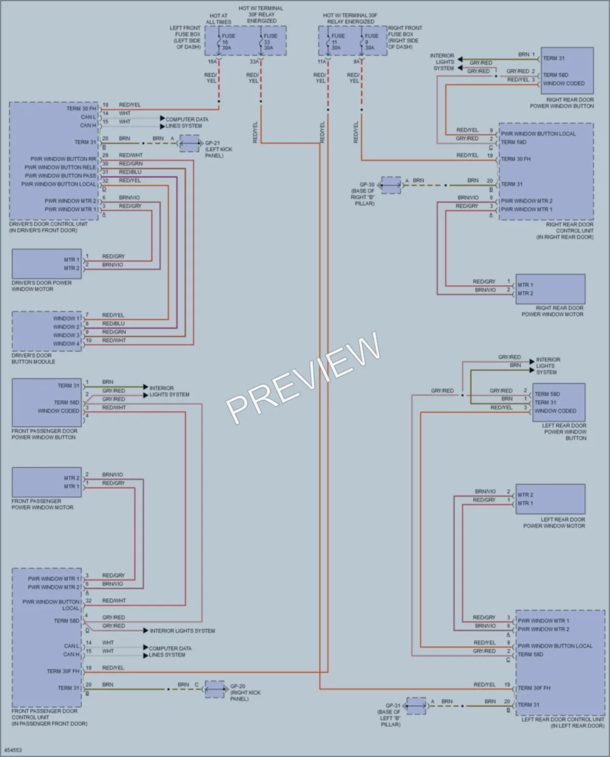 2014 Porsche Cayenne Power Windows wiring diagram preview