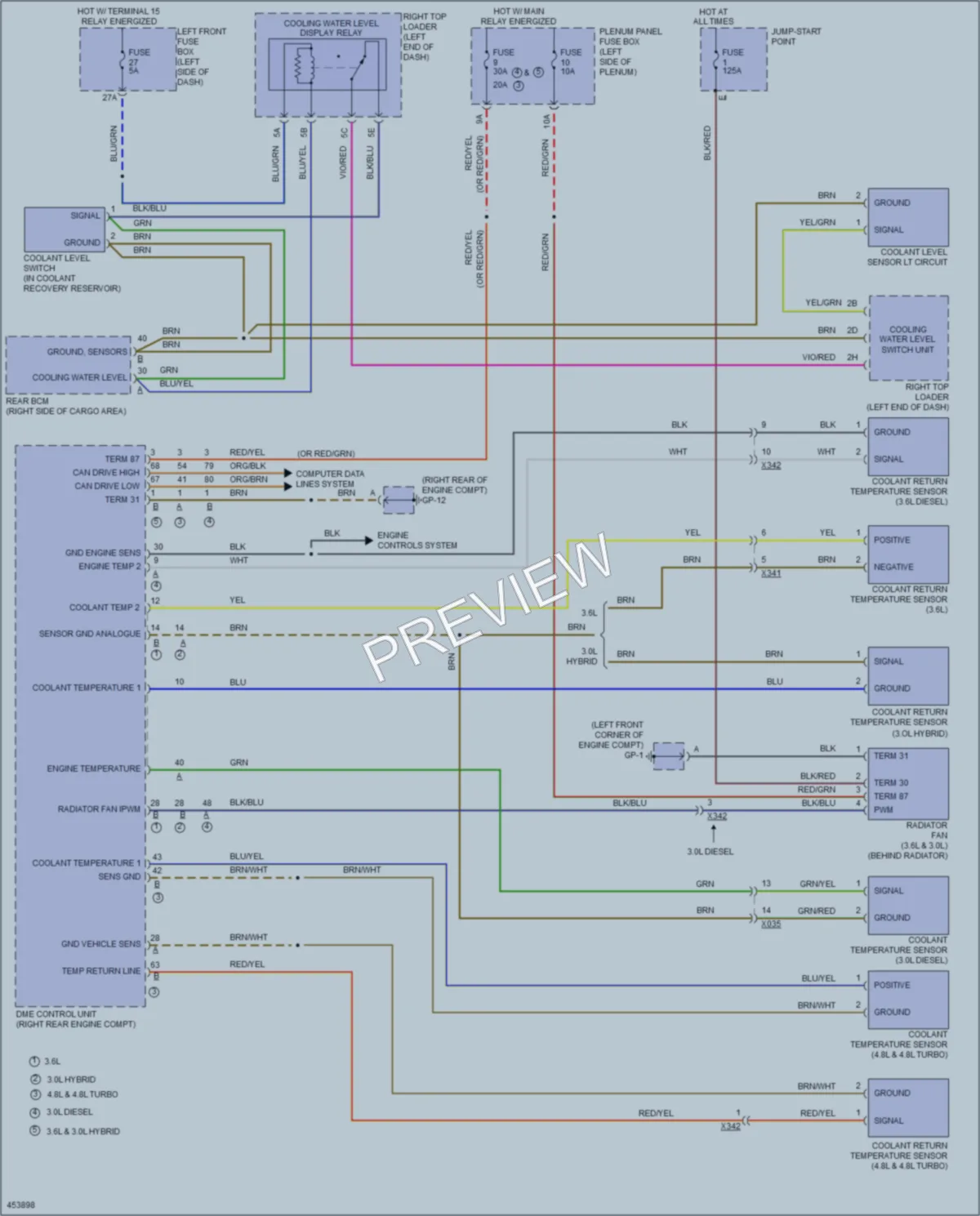 2014 Porsche CayenneHybrid Cooling Fan wiring diagram preview