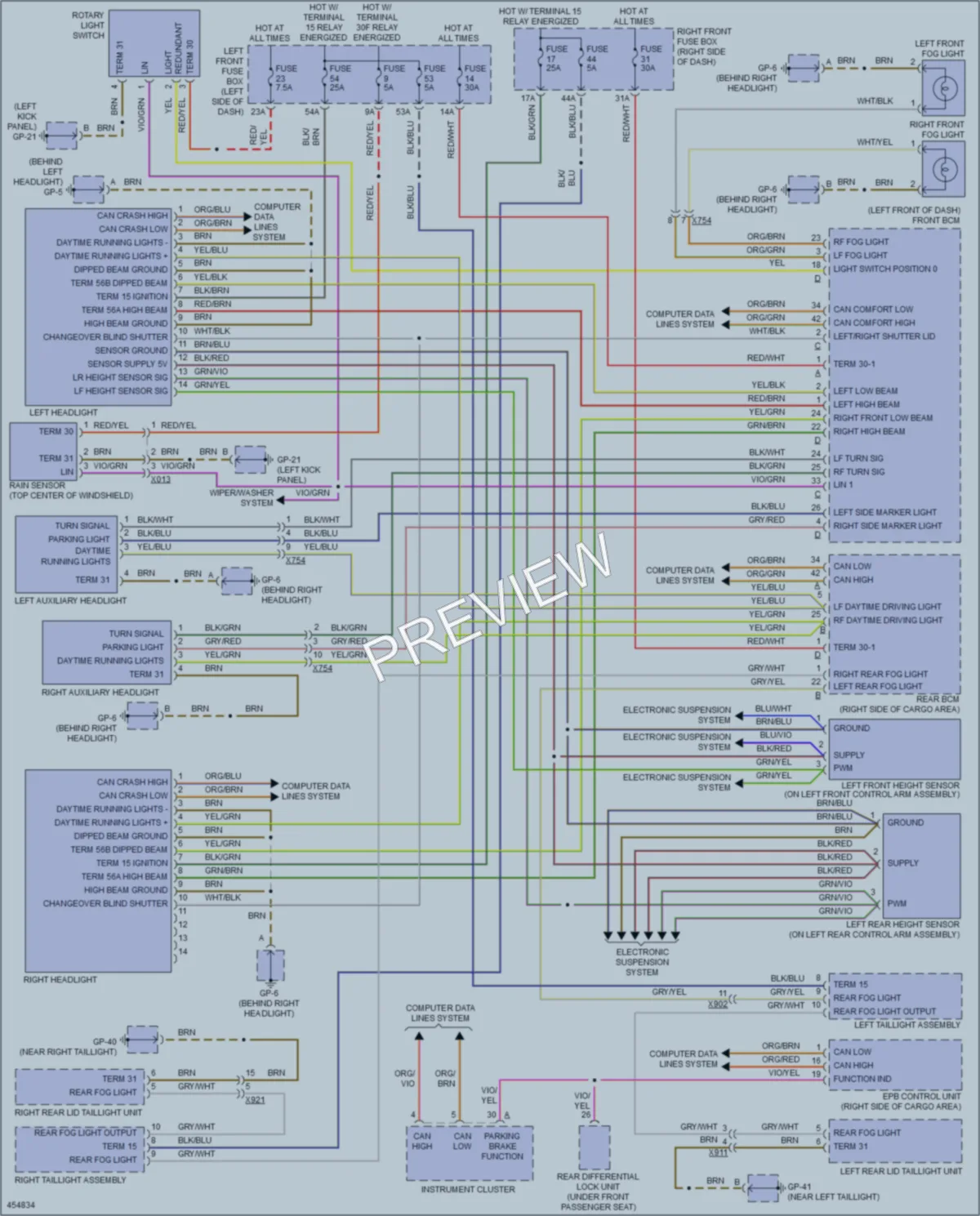 2014 Porsche CayenneHybrid Headlights wiring diagram preview