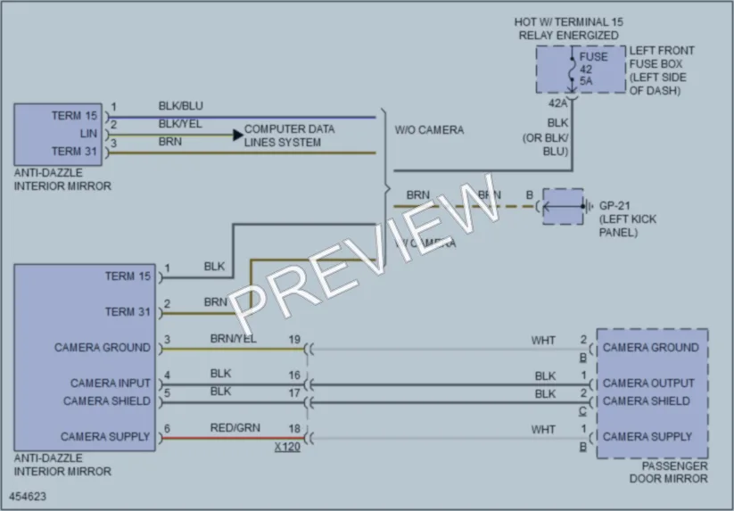 2014 Porsche CayenneHybrid Power Mirrors wiring diagram preview