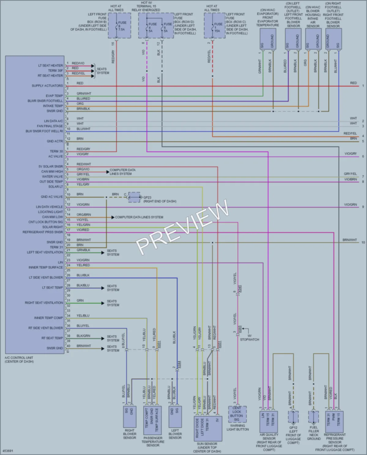2014 Porsche Cayman Air Conditioning wiring diagram preview